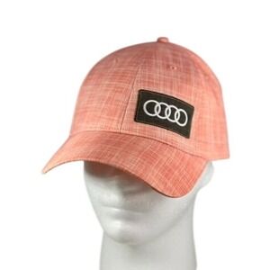 Title: Audi Logo Baseball Cap Adjustable Strapback Pink Plaid